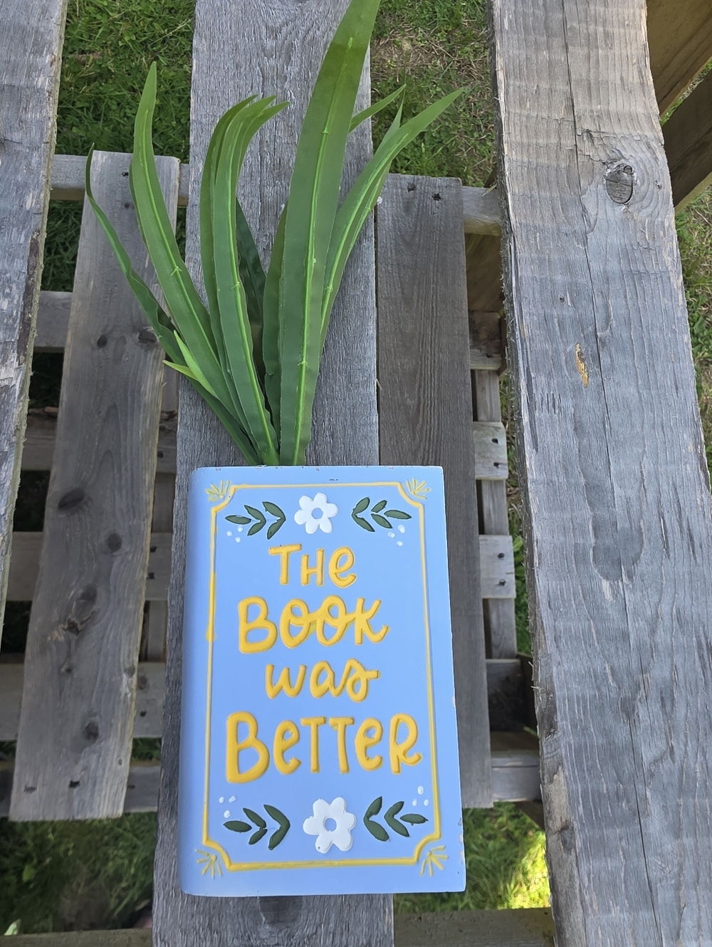 The Book was Better Ceramic Book Faux Plant Decor Book Lovers Decor Library deco